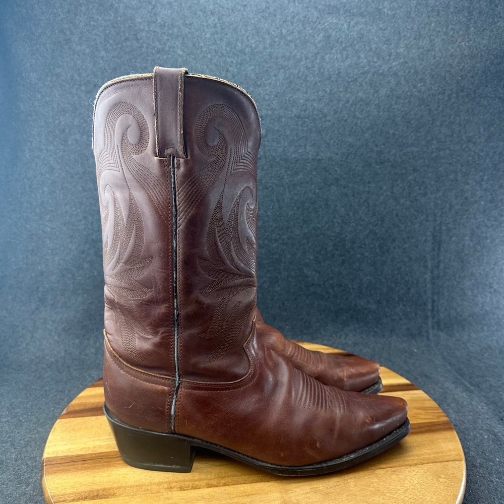 Durango Men Size 10.5EE DB4404 Brown Leather Pull On Western Cowboy Boot